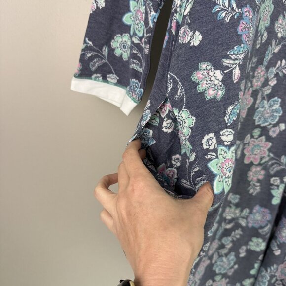 Cuddl Duds Comfort Code Robe XS Floral Lounge Zip Front Lightweight Pockets Soft - Picture 5 of 8
